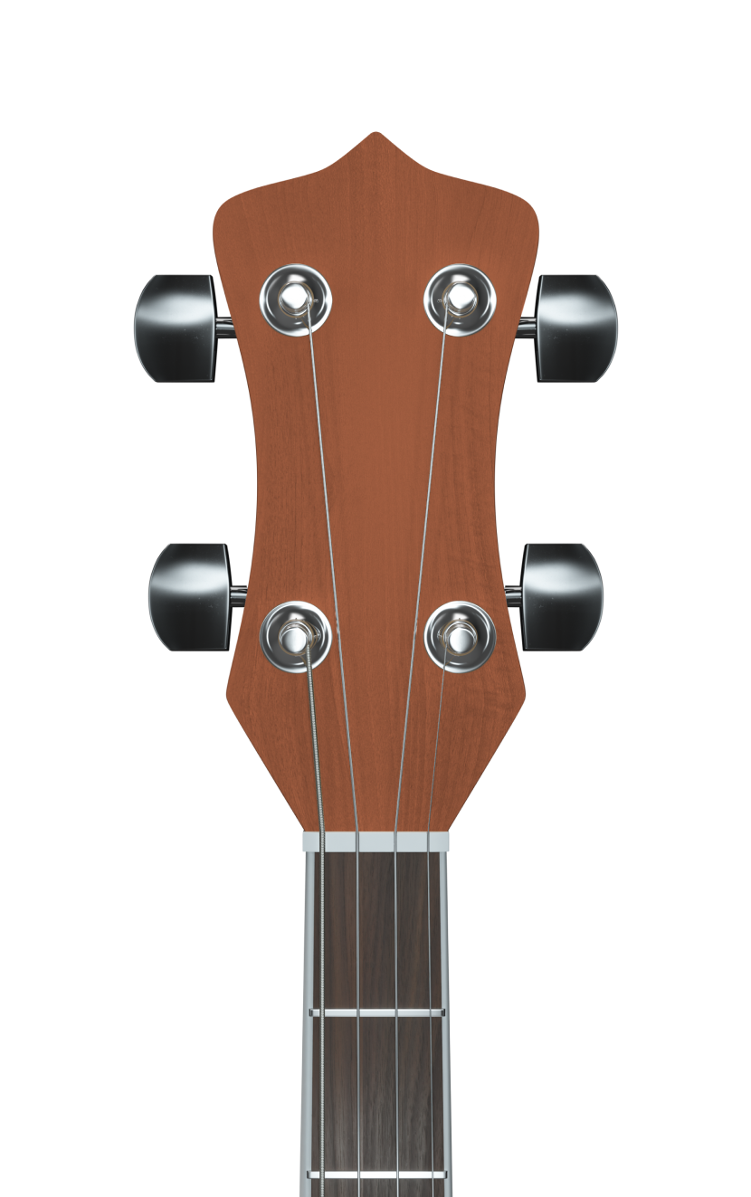 Isang acoustic guitar head na may tuning pegs