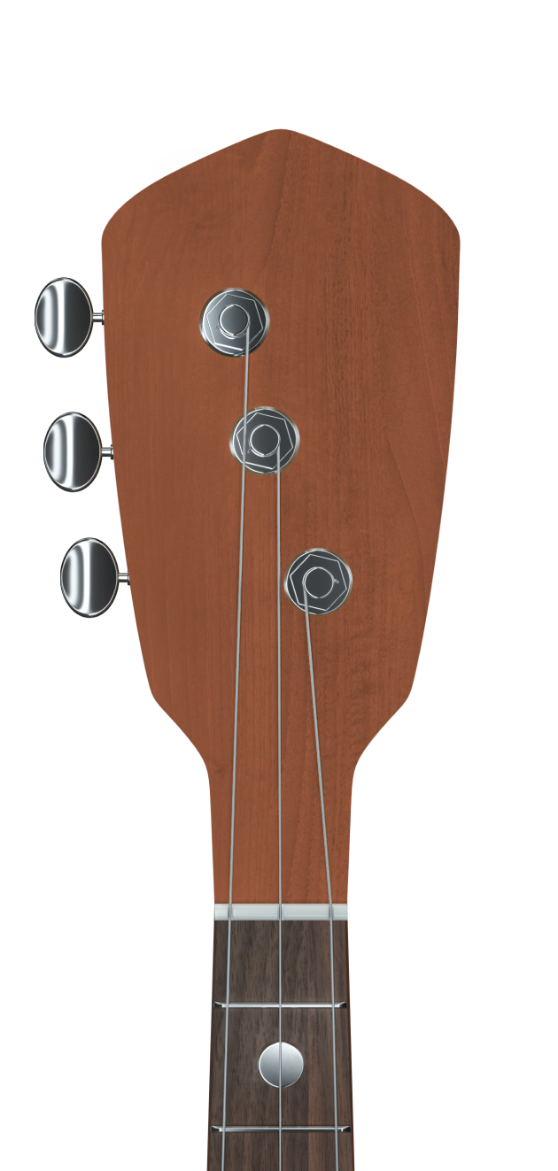 Isang acoustic guitar head na may tuning pegs