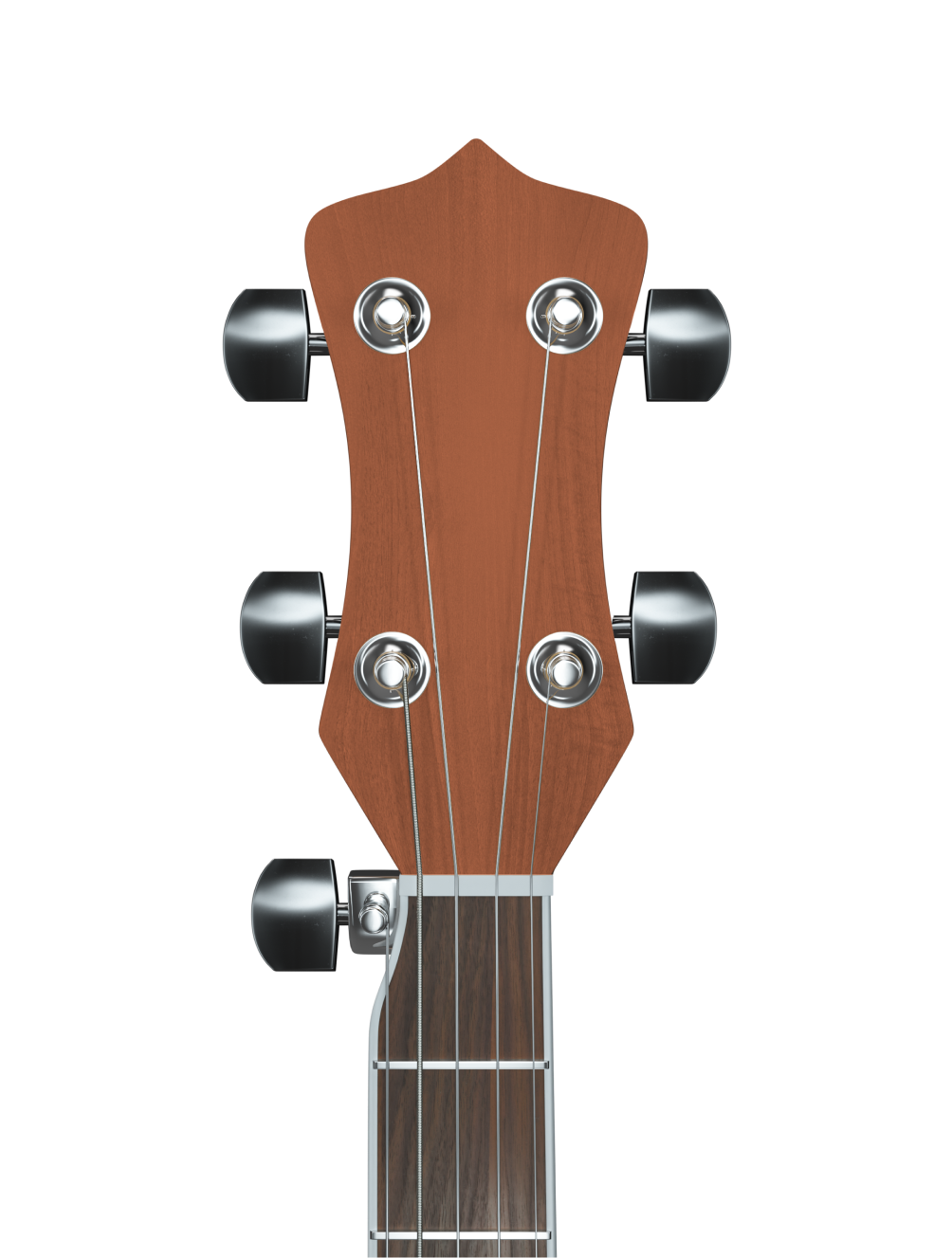 Isang acoustic guitar head na may tuning pegs