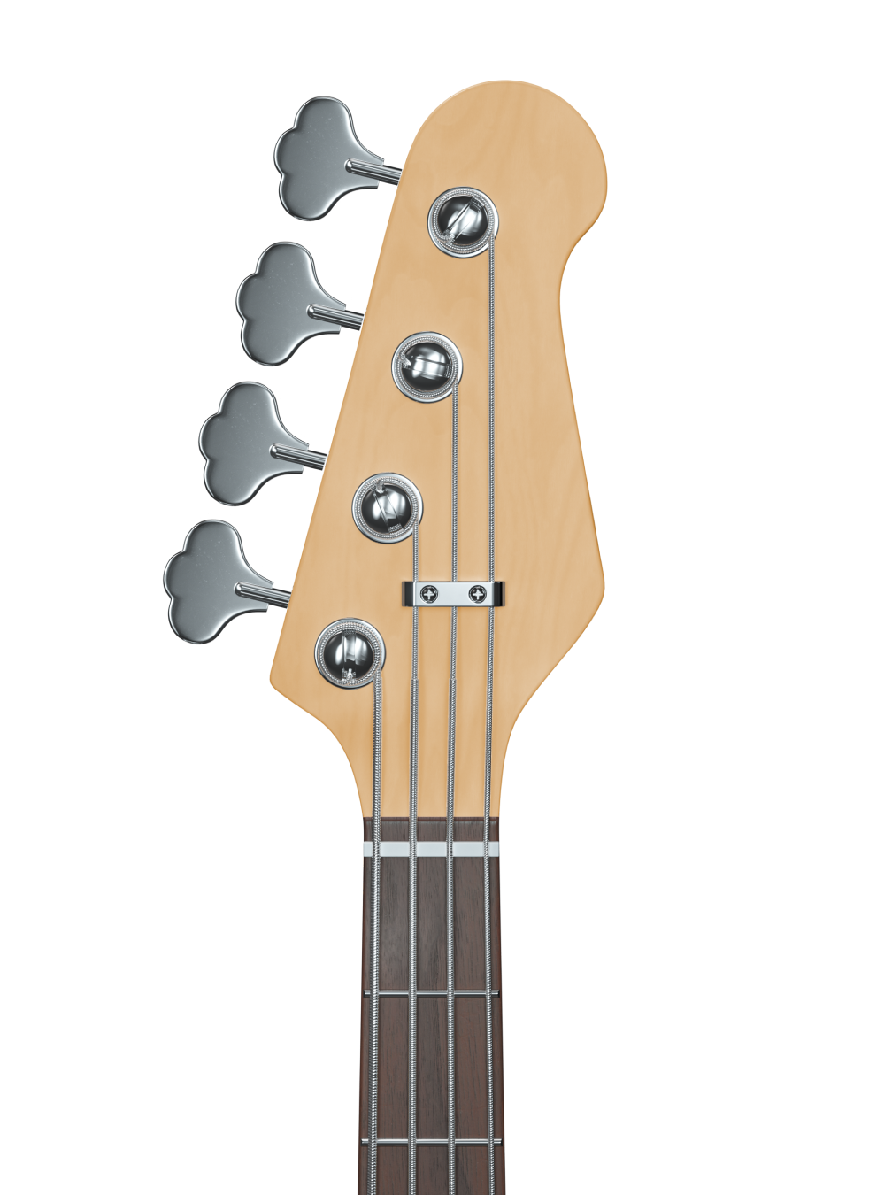 Isang acoustic guitar head na may tuning pegs