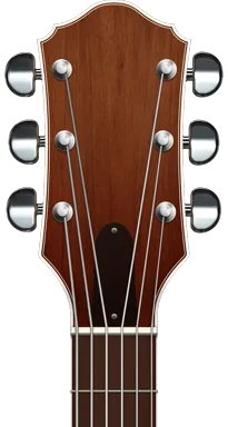Ulo ng gitara na may mga tuning peg